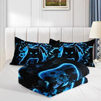 HOSIMA Neon Black Cat Comforter Twin for Kids Boys with 2 Pillowcases. - Image 6