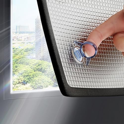 Blackout Window Film Thermal Insulation Cover Heat Blocking, Anti UV Heat Control Reflective Aluminum Foil Sun Blocking Privacy Shade with Suction Cups,Room Darkening for Home Bedroom,32x52 by Unknown