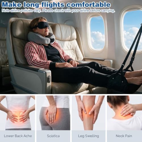 Ergonomic Airplane Pillow and Airplane Foot Hammock for Flight Car - Image 6