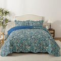 HoneiLife Botanical Quilt Queen Size - Floral Quilt Sets 3-Piece, Microfiber Bedspreads Wildflower Coverlets Lightweight Bed Cover, Queen Quilt Bedding Sets All Season Use by HoneiLife