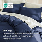 Bedsure Duvet Cover Queen Size, 3Pcs Double Brushed Bedding Set, Navy Blue - Image 2