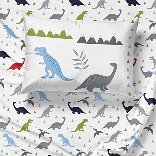 Trend Collector Dinosaur Twin Comforter Set 5 Piece Kids Bedding, Gray - Image 5