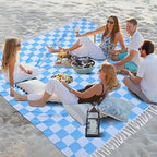 Extra Large Turkish Beach Towel Picnic Mat Throw Blanket Camping Mat Lightweight Oversized Giant Mexican Serape Baja Cobijas Mexicanas Para Mesa Lawn Patio Park Stadium Outside Festival Grass Hammock by genovega