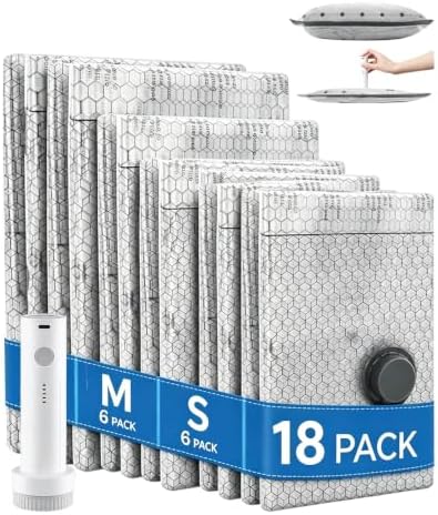 2026 New Cordless Travel Vacuum Bag Set,Electric Thickened Stereoscopic No-Pump Vacuum Storage Compression Bag,Abs Material Moisture Protect Waterproof for Travel with Rechargeable Pump by Unknown