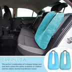 Barydat 2 Pcs Car Travel Pillow for The Back Seat, 28"x 18", Blue, Green - Image 6