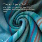 Alpaca Wool Blanket - Queen Size Bed Throw & Warm, Lightweight, Couch or Camp - Outdoor - 87 x 64 Inches (Light Turquoise) - Image 3