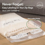 Seal Fresh 5 Gallon Large Plastic Storage Bags - 18 x 24 Inch (60 Count) - Reusable Write-On XXL Extra Large Big Oversized Clear Jumbo Zip Top Bags with Sealable Zipper for Clothes, Travel, Moving - Image 5