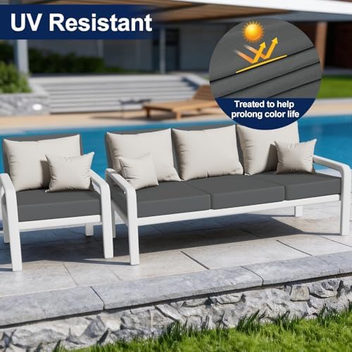 Smiry Waterproof Patio Cushion Covers, Stretch Outdoor Furniture Covers - Image 3