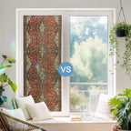Brown Red Window Privacy Film Rainbow Static Cling Stain Glass Window Film for Glass Door, Decorative Heat Blocking Sunroof Decal Sticker for Car 35.4"x78.7" Vintage Boho Ethnic Geometric Abstract Art - Image 5