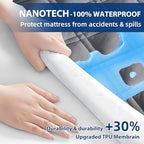 MEELUS Waterproof King Mattress Protector, Fitted Deep Pocket 8"-21",Gray - Image 3
