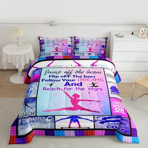 Gymnastics Bedding Set Gymnastics Lovers Comforter Set for Kids Boys by Feelyou