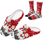 Jeiento Winter Fuzzy Slipper and Crew Socks Warm Winter Shoes Lightweight Soft Cushion House Slipper Bedroom Shoes by Jeiento