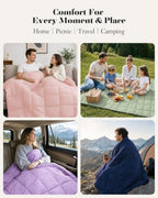 Deodar Down Fiber Throw Blanket Lightweight Packable Throw Indoor & Outdoor - Image 6