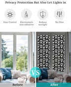 Window Privacy Film Frosted, Horror Skulls Reusable Static Cling Window Tints, Southwestern Horns Boho Tribal Hats Boots Heat Control Windows Films for Offices, Balcony, 29.5 x 118 Inches - Image 6