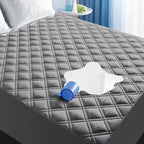 MEELUS Waterproof King Mattress Protector, Fitted Deep Pocket 8"-21",Gray by MEELUS