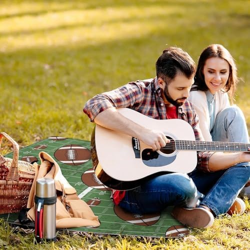Waterproof Sandproof Picnic Mat Retro American Football Field Large Outdoor Picnic Blanket Family Camping Beach Blanket for Park - Image 4