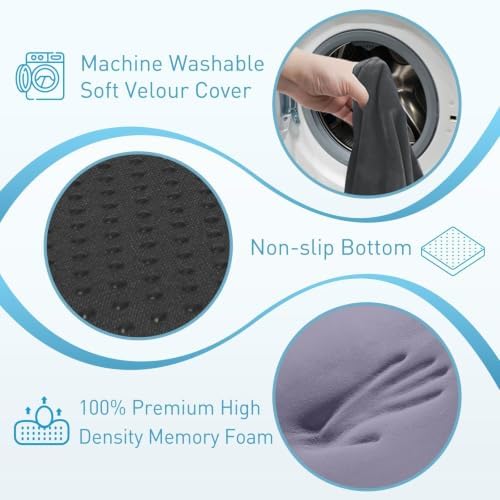 BlissTrends Extra Thick Seat Cushion for Office Chair & Car Seat, Grey - Image 3