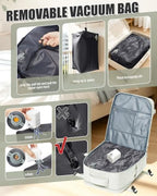 Vacuum Seal Travel Backpack with Air Pump Vacpack Waterproof Carry On Backpacks for Travel Bag Women with Vacuum System Compression Airlines Approved Daypack Laptop Hiking Work Space Saver Bags White - Image 3