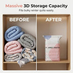 No Pump Vacuum Storage Bags, Space Saver Bags for Clothes & Bedding, Press Compression Vacuum Seal Bags, Airtight Large Capacity Storage Bags for Comforters, Blankets, Travel (18, S) - Image 5