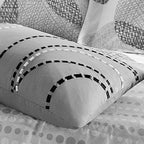 Madison Park Essentials Full Comforter Set, Geometric Bed in a Bag Grey 9PC - Image 4