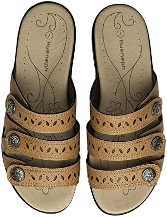 Women's Comfort Leather Slides Lightweight Flat Sandals Cute Slip On Casual Walking Slippers - Image 6