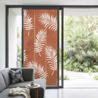Window Privacy Film Frosted, Terracotta Botanical Non-Adhesive Static Cling Window Tint, Summer Palm Leaves Foliage Tropical Insulated Windows Frosted Films for Living Room, 35.4 x 78.7 Inches - Image 2
