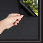 WochiTV Total Blackout Window Film 100% Light Blocking Non Adhesive No Residue Removable Opaque Static Cling Privacy Glass Tint for Home Bedroom Darkening Heat Control (23.6 in x 13.1 Ft) by WochiTV