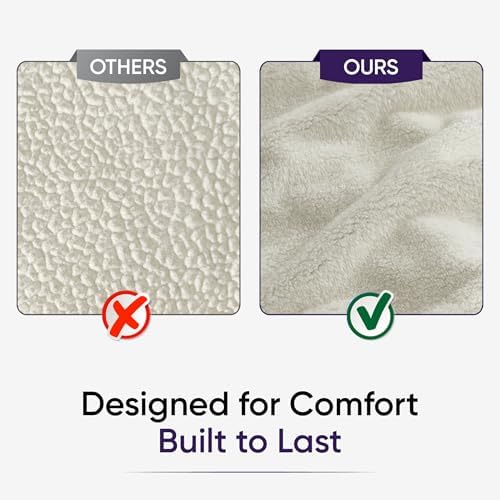 Waterproof Blanket for Bed, Couch & Sofa, Reversible Sherpa & Flannel Throw Blanket, Leakproof Soft Washable Furniture Protector for Pets & Home (Purple, 40"x60") - Image 4