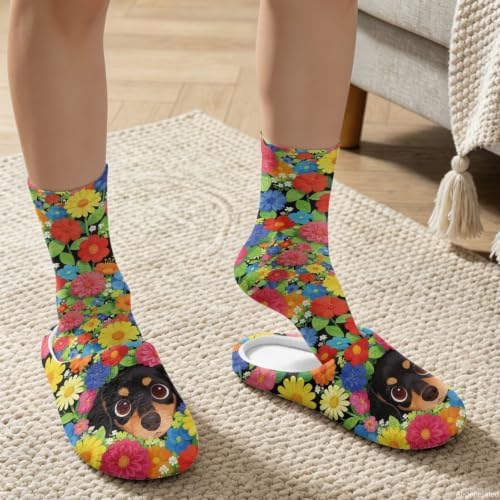 Womens Fuzzy Slipper with Socks Warm Cozy House Slipper and Socks Set Plush Winter Shoes for Indoor - Image 3