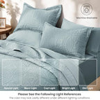 Love's cabin Quilts for Queen Bedspreads, 7 Pieces Bed in a Bag, Spa-Blue - Image 6
