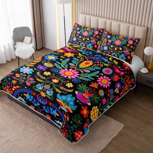 HOSIMA Bohemia Style Floral Quilt Full for Adult Women with 2 Pillowcases. - Image 2