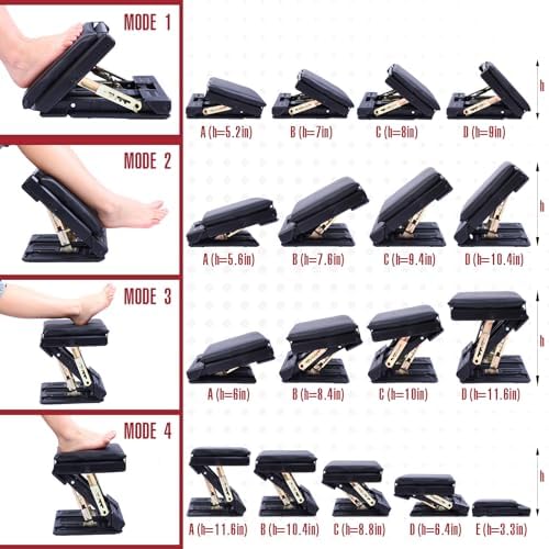 Soaoo Adjustable Foot Rest Under Desk, Black, 1 Pcs - Image 3