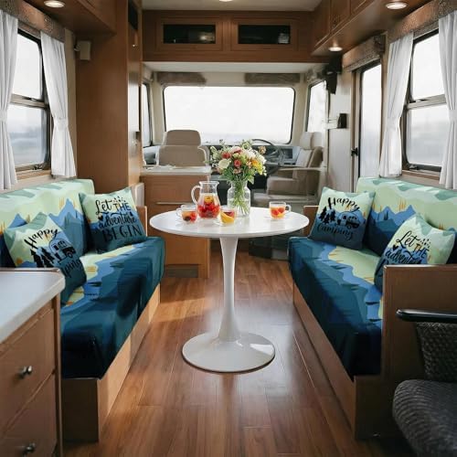 Britimes RV Dinette Cushion Covers Set, 6 Pack, for Camper, Mountain Forest - Image 2