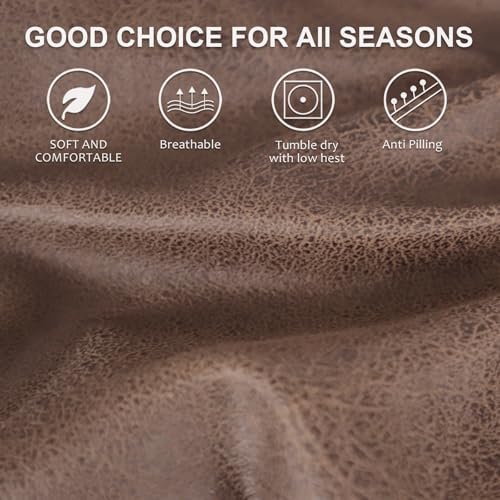 Leather Look RV Dinette Cushion Covers, Stretch Camper Cushion Slipcovers for Travel Trailer Couch RV Booth Seat, Replacement Camper Sofa Chair Protector (2 Backrest Cover & 2 Bench Cover,Light Brown) - Image 5