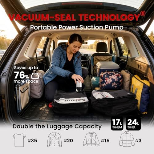Seianders Travel Vacuum Bags with Pump for Camping, 24L and 17L, 2-Pack - Image 2