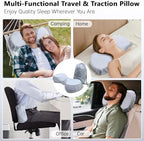 Cervical Neck Pillows for Tension Muscle Relief, Neck Roll Pillow for Side Sleepers, Camping & Travel Neck Support Memory Foam Pillow, Cervical Traction Device with Storage Bag - Image 7