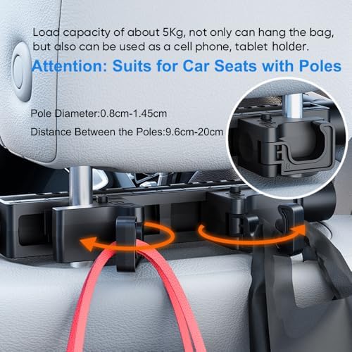 Head Rest Pillow for Car with Hook, Adjustable Car Seat Travel Pillow - Image 3