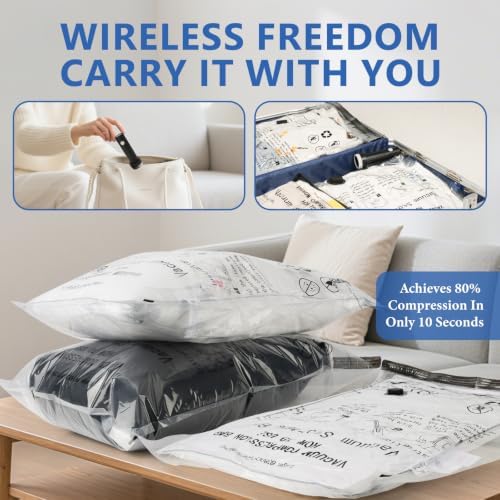 18 Pack Travel Vacuum Bags for Clothing with Rechargeable Wireless Air Pump - Image 5