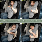 HIGOGOGO Car Pillow for Kids, Washable Travel Pillow, Upgraded Travel Pillows with Removable Soft Cover & High-Support Foam, Fix Neck and Body Sitting/Sleeping on The Trip, Dark Grey - Image 4
