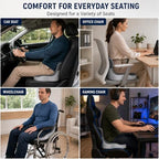 Orthopedic Seat Cushion – L-Shaped Lumbar Support Memory Foam Comfort for Long Sitting, Ergonomic Support for Office Chair, Wheelchair, Car & Travel (Light Gray,1) - Image 5