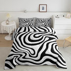 Erosebridal Black and White Toddler Bedding Set,Modern Abstract Aesthetic Comforter Set for Kids Bedroom Decor,Geometric Quilt Bed Set Minimalist Artwork Down Comforter with 1 Pillowcase - Image 2