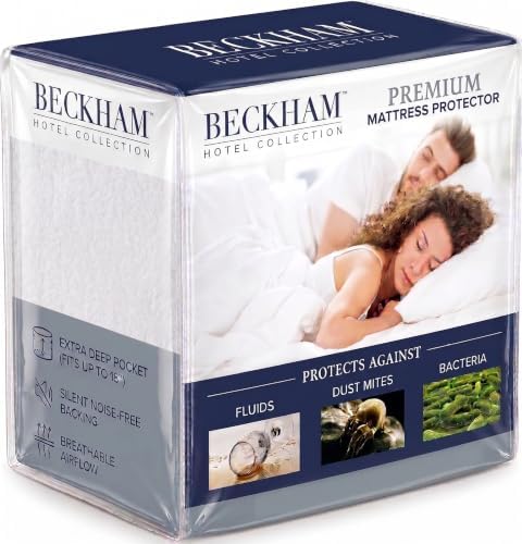 Beckham Hotel Collection Mattress Protector — Hotel-Grade Cotton Blend, Silent Waterproof Protection, Low-Profile Design that Preserves Mattress Feel, Twin by Unknown