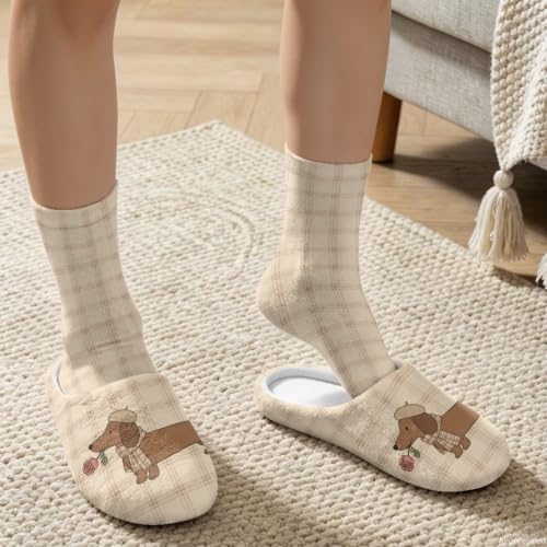 Fuzzy Slipper with Socks for Women Slip On House Slipper and Socks Set Cozy Fuzzy Slippers for Indoor - Image 3
