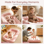 Infant Support Cushion & Baby Support Cushion for Newborn 0-24 Months, Breathable Cotton Pad, Supervised Use, Portable Infant Essentials for Travel and Home, Pink (Cover Included - Image 6