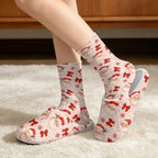 Jeiento Winter Fuzzy Slipper and Crew Socks Warm Winter Shoes Lightweight Soft Cushion House Slipper Bedroom Shoes - Image 2