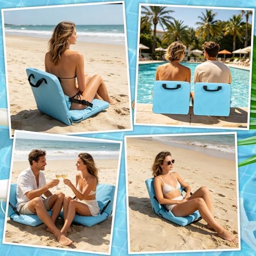 2Pcs Foldable Poolside Chairs with Back Support for Edge of Pool - Image 6