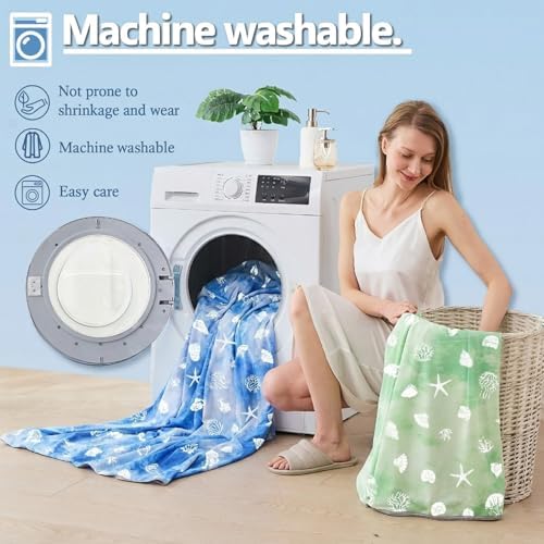 Cooling Blanket King Size (90"x108"), Double Sided Ice Cold Blanket for Hot Sleepers, Transfer Heat to Keep Cool, Soft Lightweight for Night Sweats, Bed & Couch, Ocean Design - Image 4