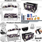 LedBack Mobility Scooter Accessories Sets Walker Seat Rollator Seat Cushion Back Cover for Seniors Purple White Flowers Universal Walker Storage Basket - Image 6