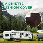 molasofa Leather Like RV Dinette Cushion Covers, RV Booth Seat Cover Stretchable Camper Cushion Couch Covers Slipcovers for RV Camper Car Bench (2 Bench Cover & 2 Backrest Cover, Chocolate-06) - Image 3