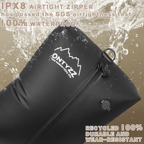 ONTYZZ Travel Vacuum Compression Bags, IPX8 Waterproof Luggage Space Saver Bags, Reusable TPU Vacuum Seal Bags for Travel Clothes Storage, 2 Pack Dark Black - Image 3